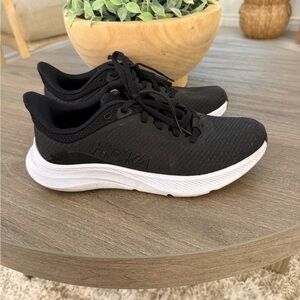 Hoka Solimar Black Athletic Shoes with White Soles